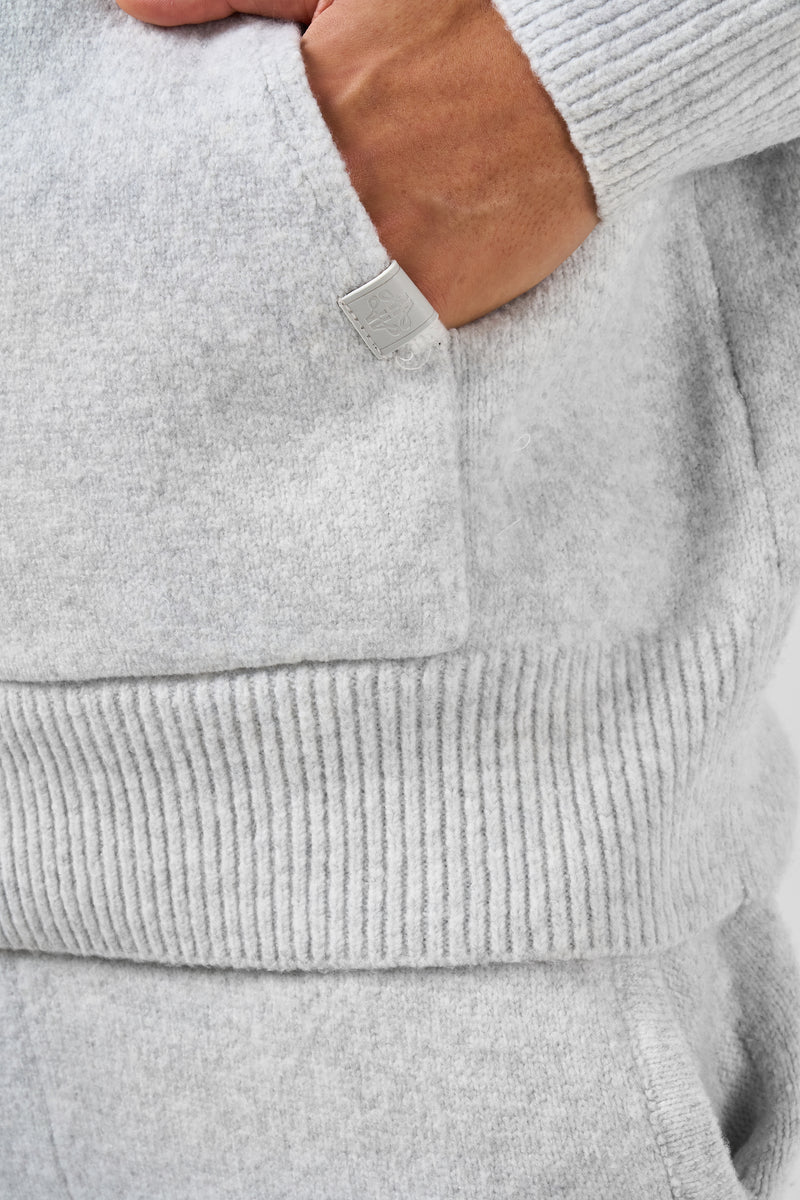 Amos Grijze Gebreide Hoodie