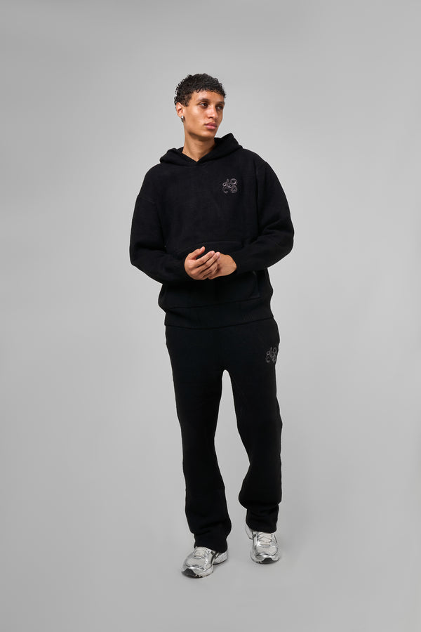 Amos zwart gebreide hoodie