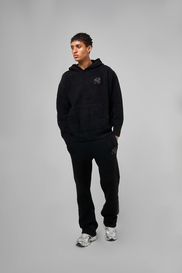 Amos zwart gebreide hoodie