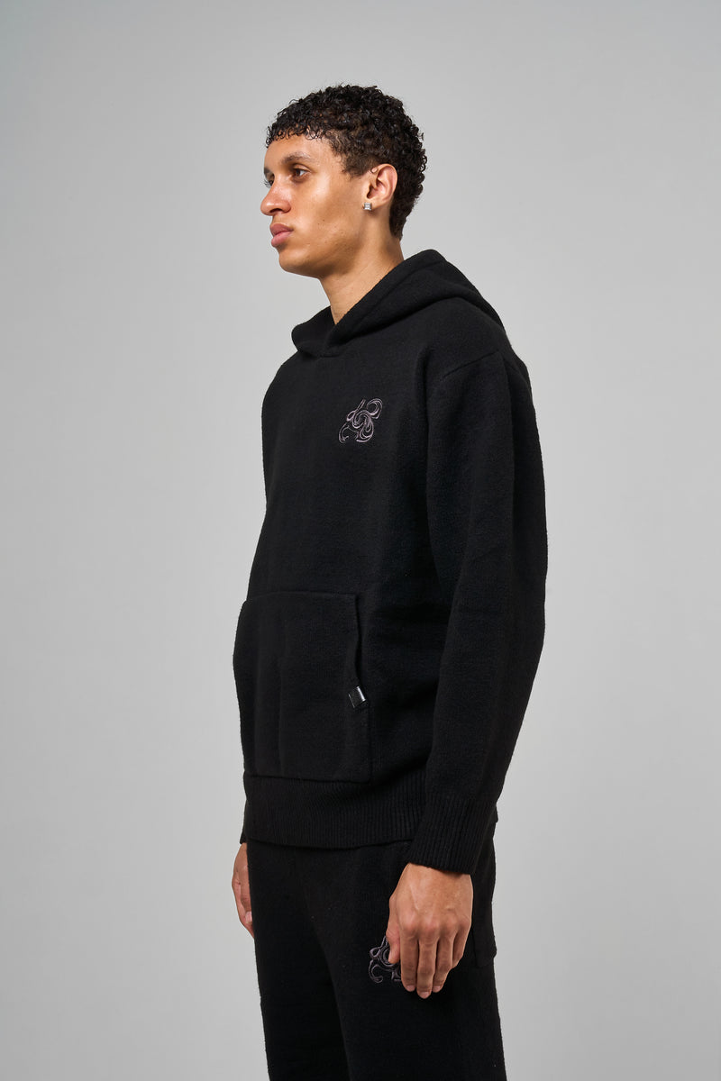 Amos zwart gebreide hoodie