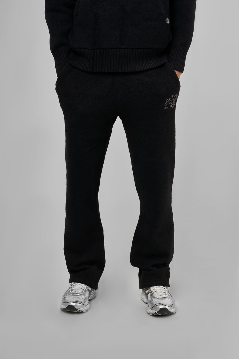 Amos Zwart Gebreide Joggingbroek