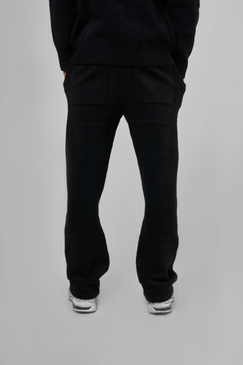 Amos Zwart Gebreide Joggingbroek