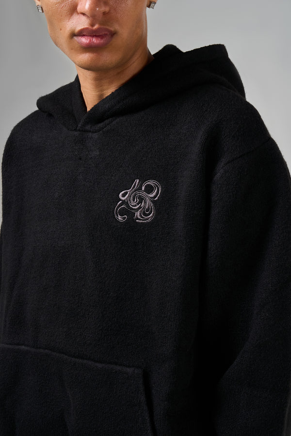Amos zwart gebreide hoodie