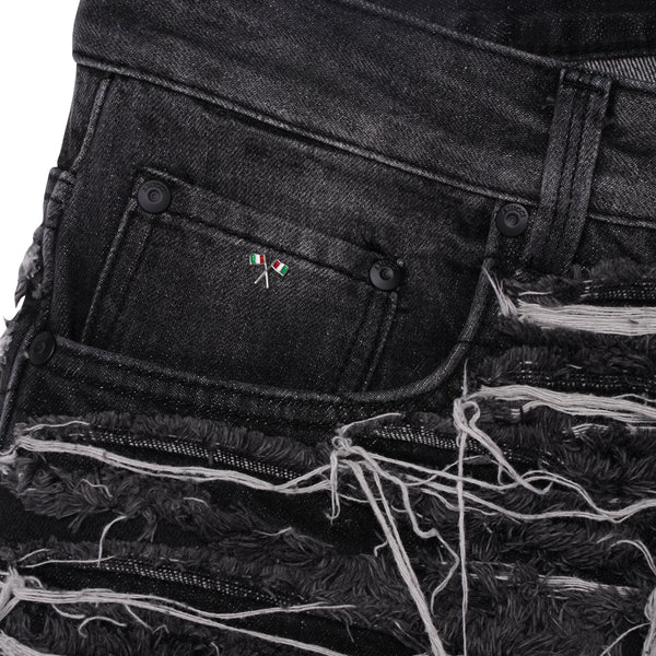 Sassari Frayed Black Denim Shorts