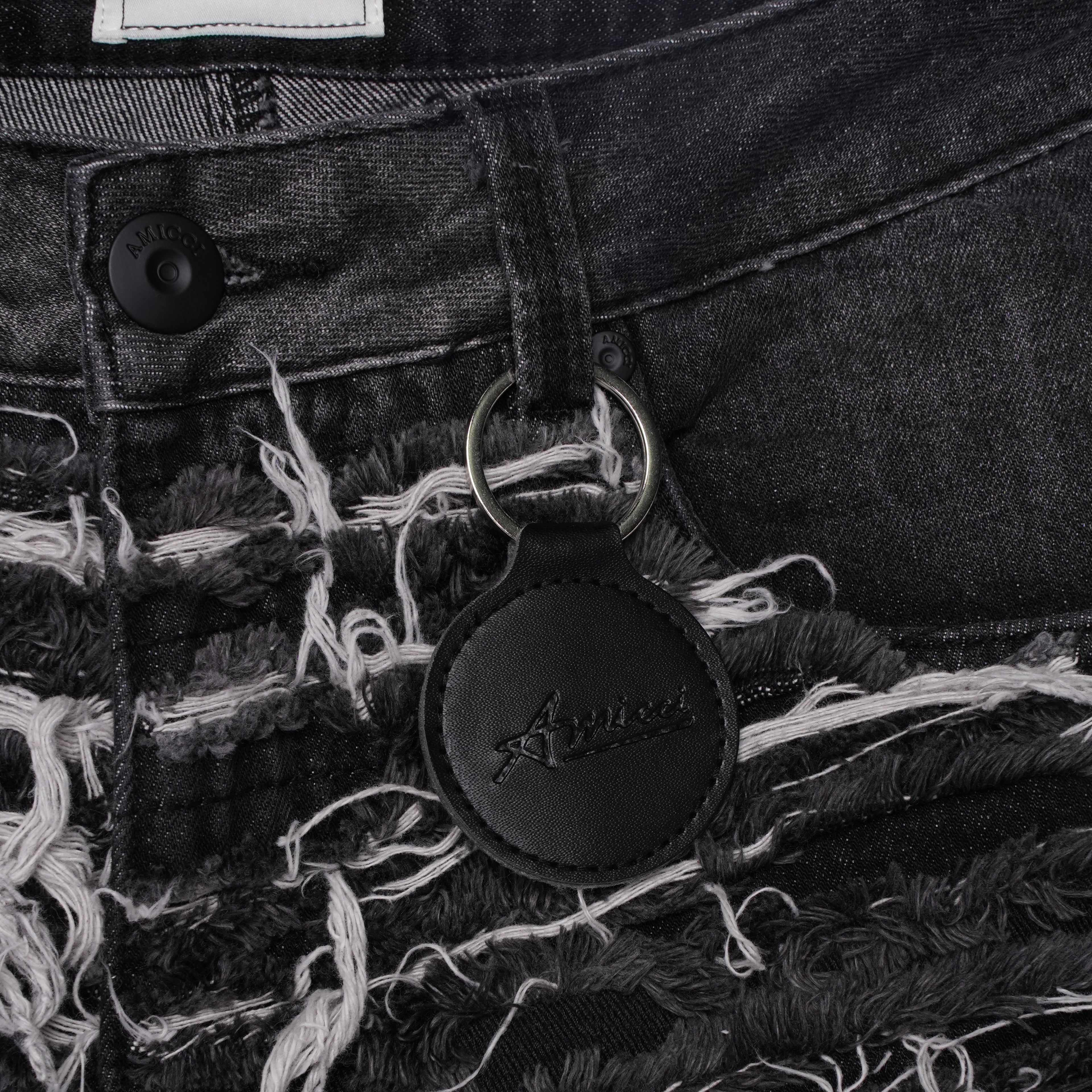 Sassari Frayed Black Denim Shorts
