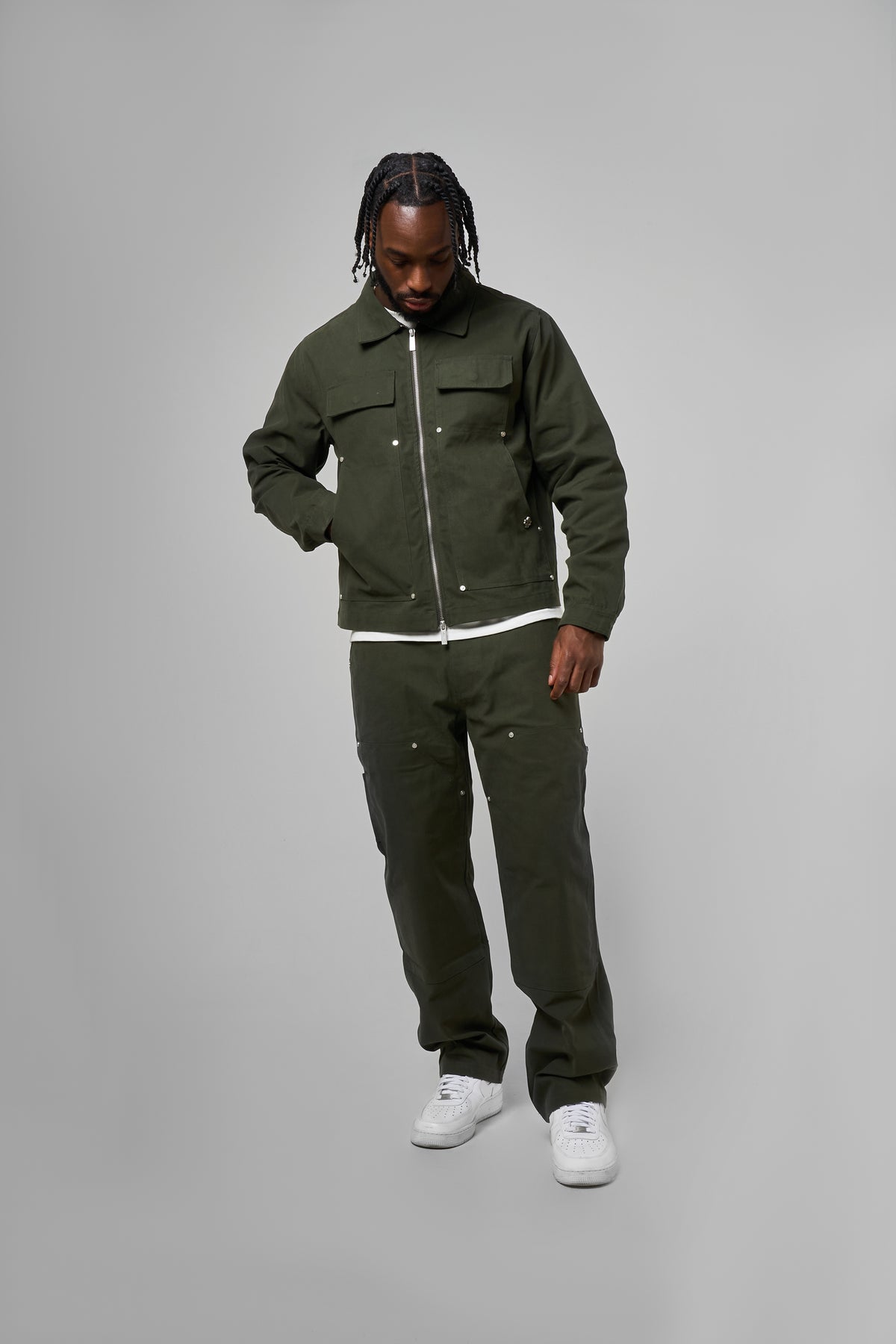 Wyatt Kakikleurig Twill Overhemd