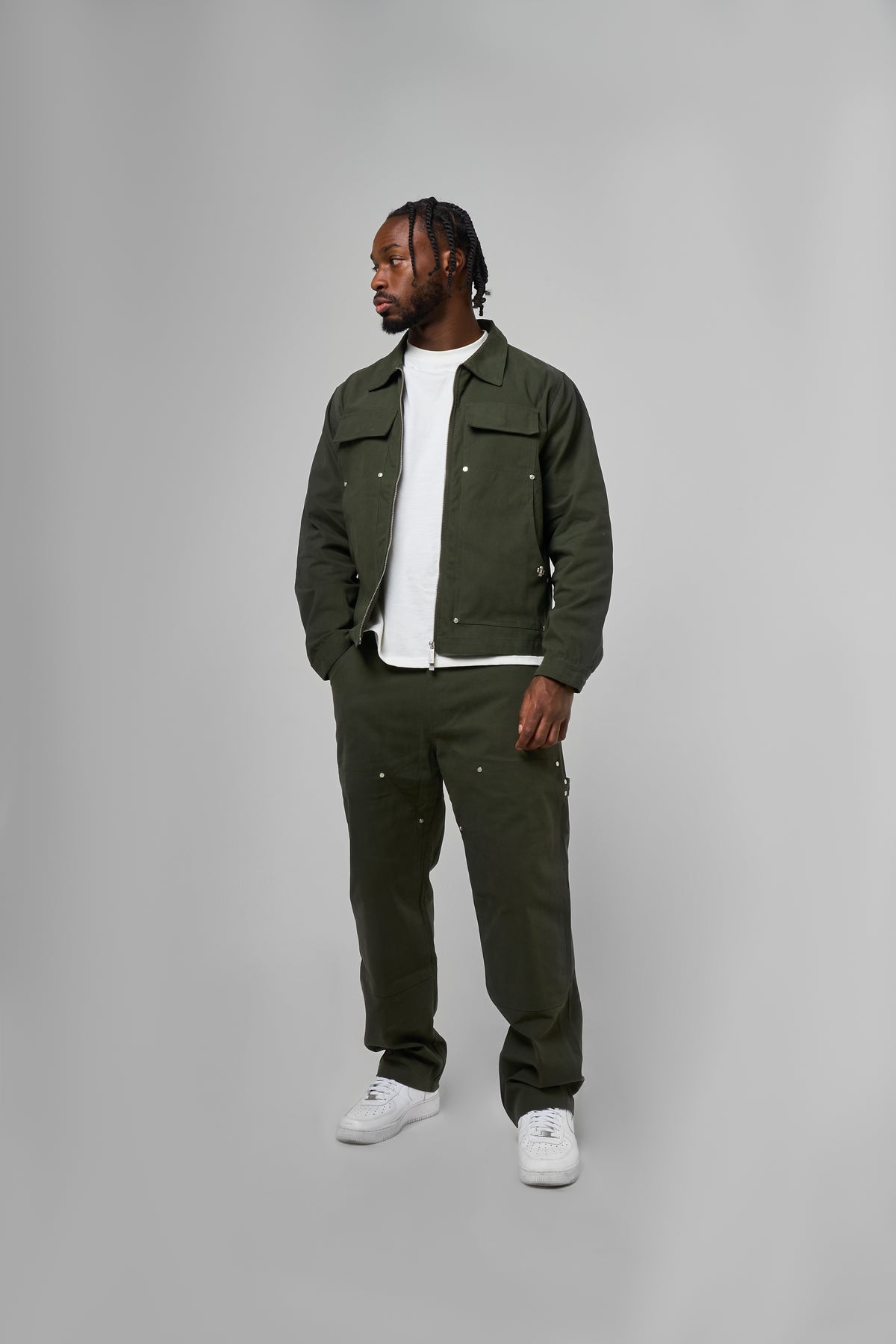 Wyatt Kakikleurig Twill Overhemd