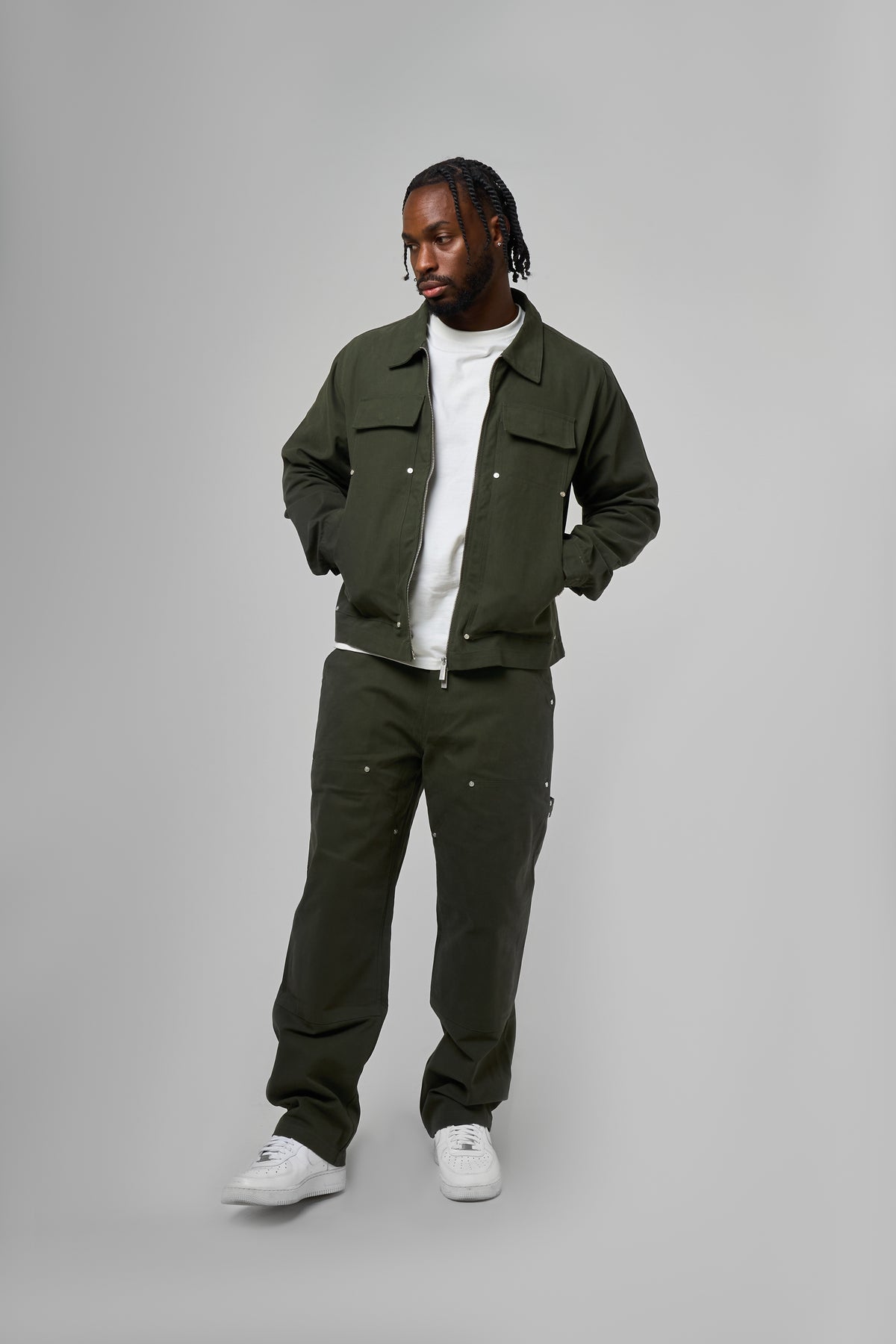Wyatt Kakikleurig Twill Overhemd
