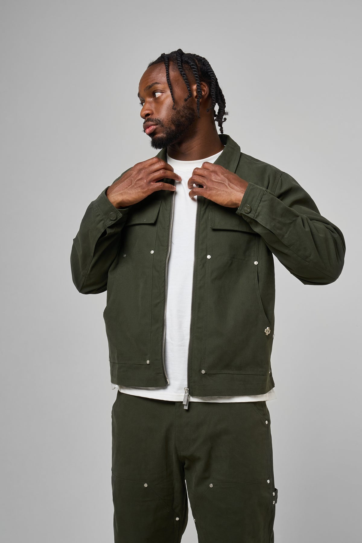 Wyatt Kakikleurig Twill Overhemd