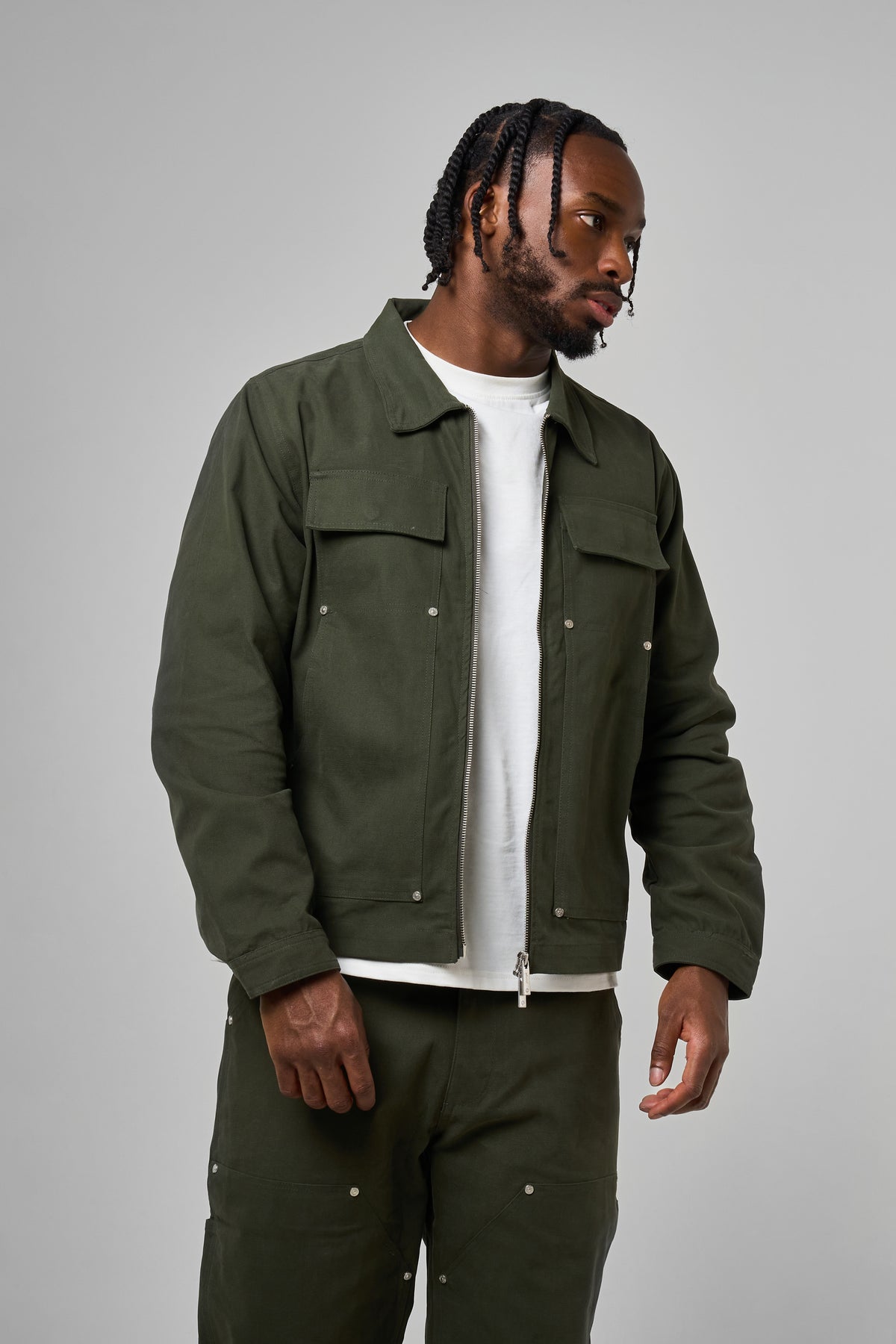 Wyatt Kakikleurig Twill Overhemd