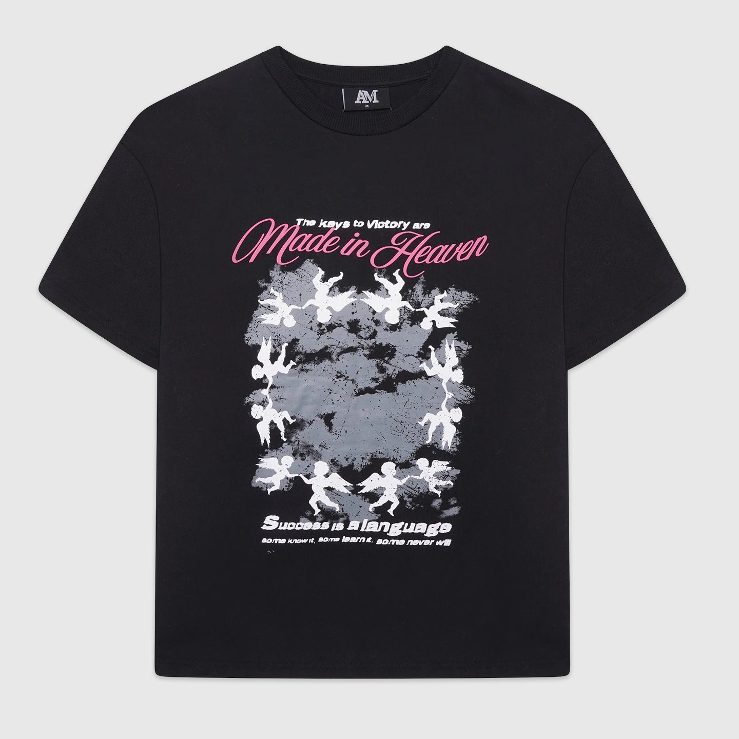 Angeli Grafisch T-shirt Zwart
