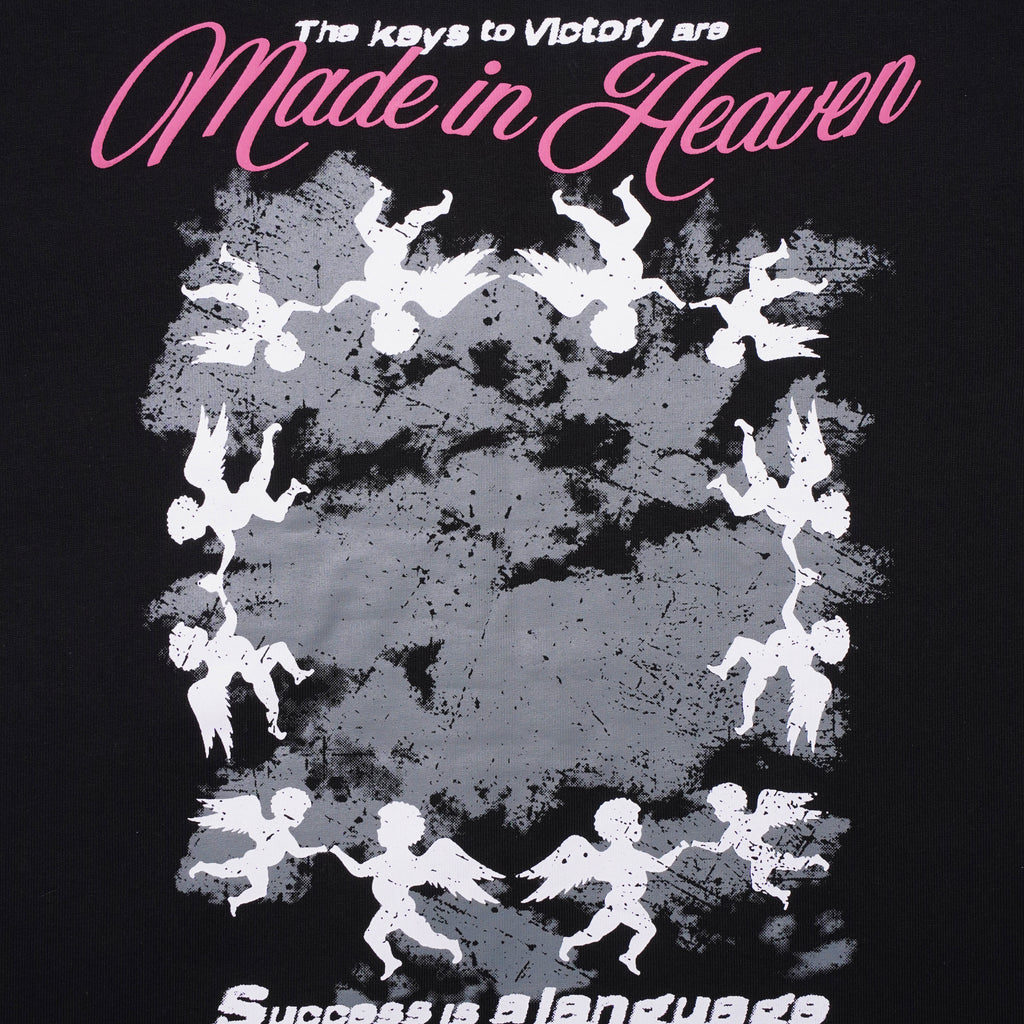 Angeli Grafisch T-shirt Zwart