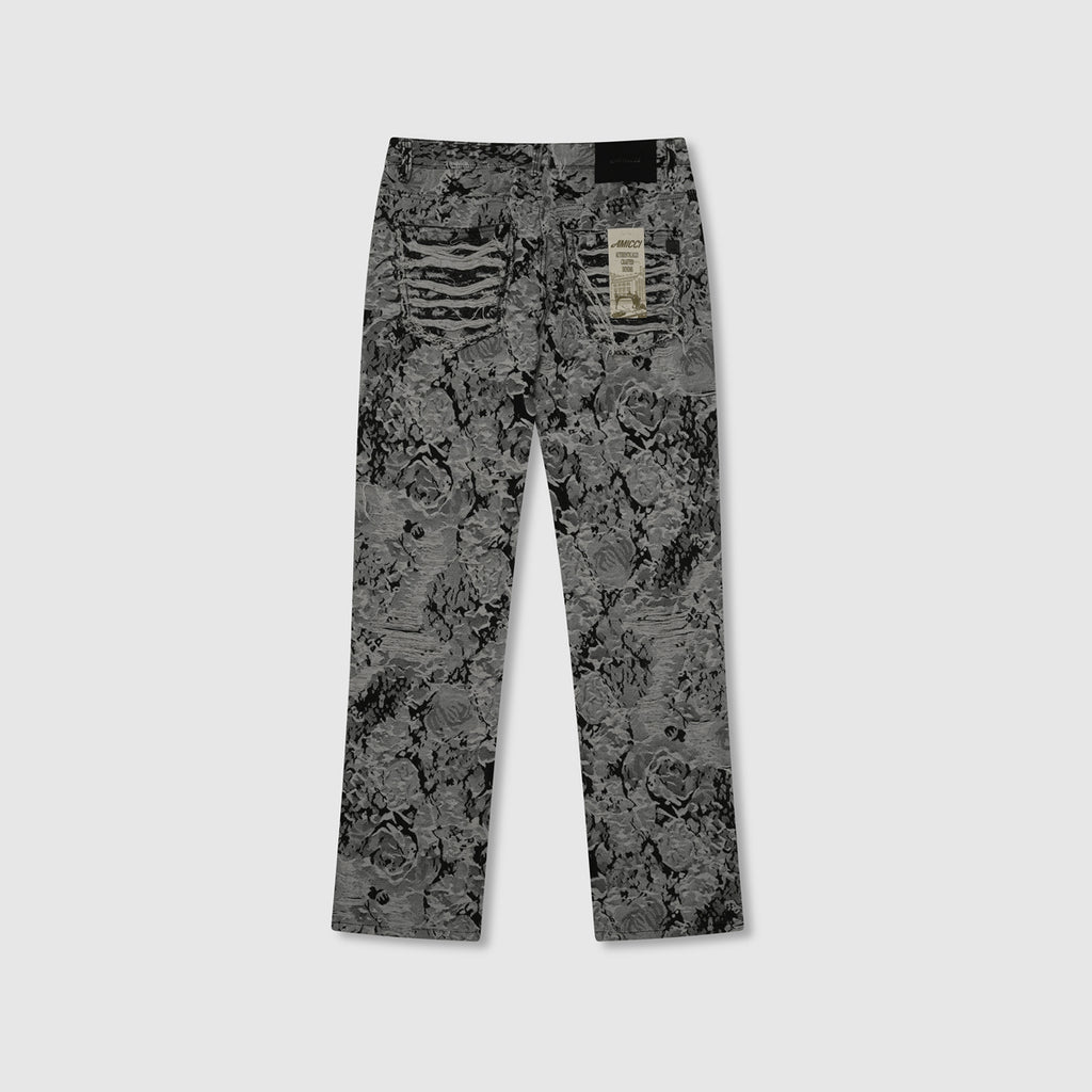 Amelio Jacquard Denim Jeans Zwart