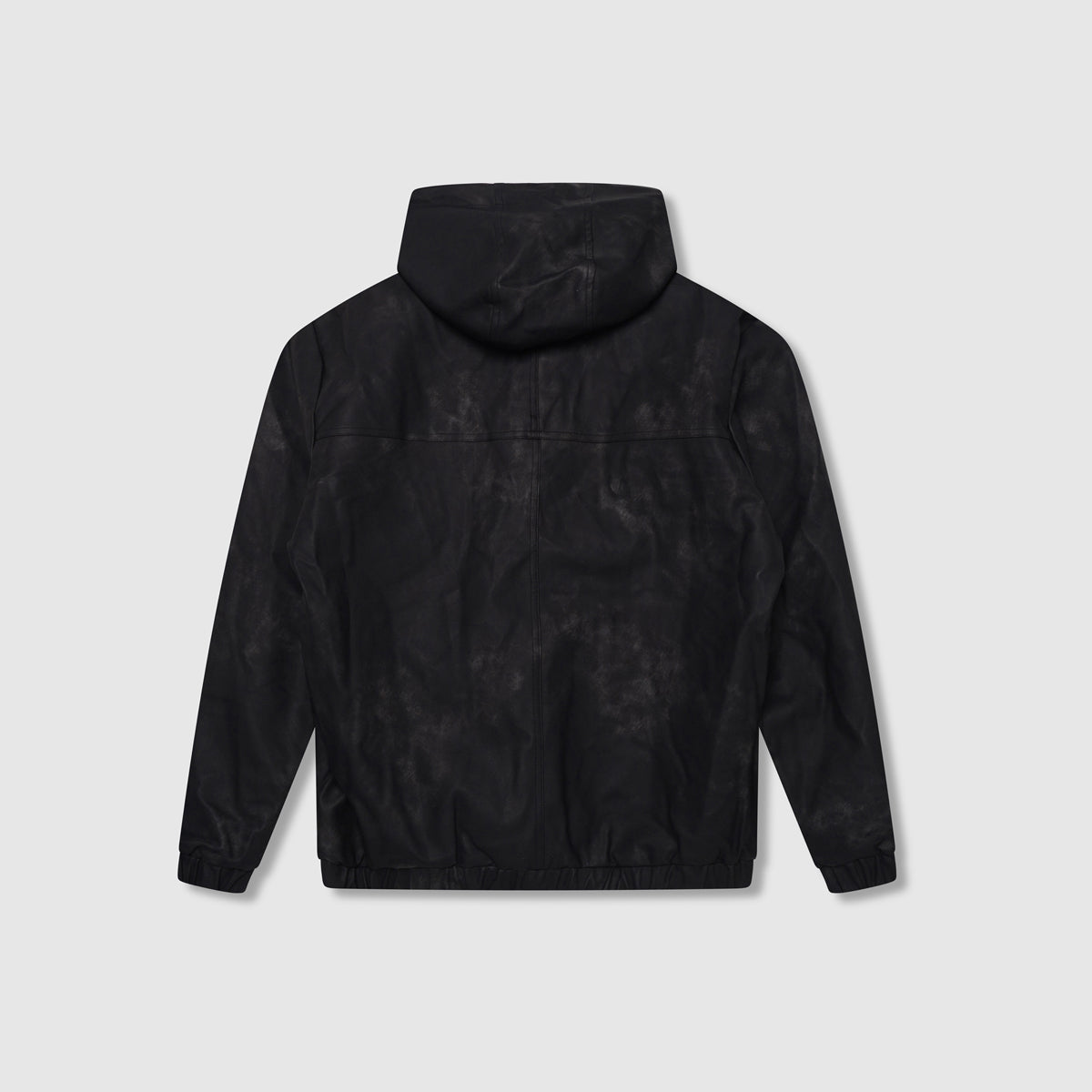 Rafel Leren Rits Hoodie Zwart