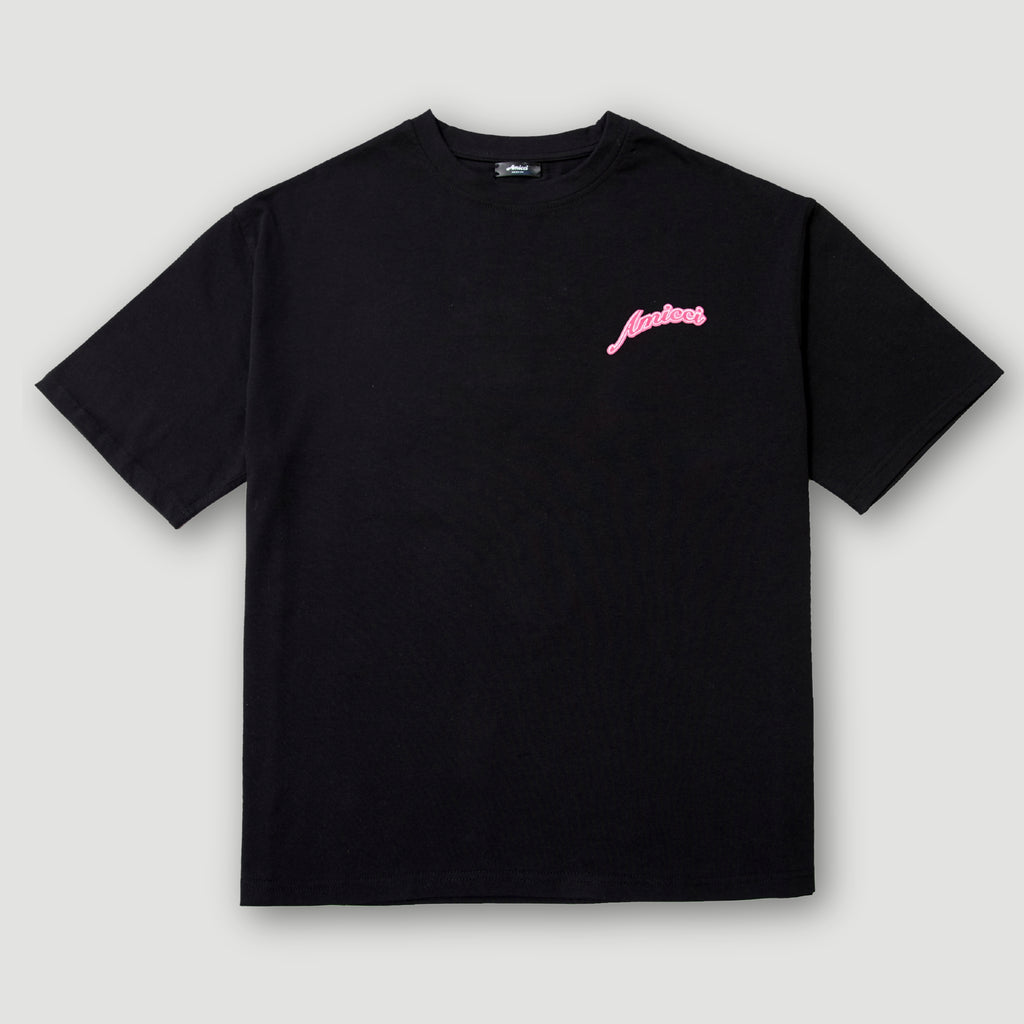Tiriosa Grafische Oversized T-Shirt Zwart