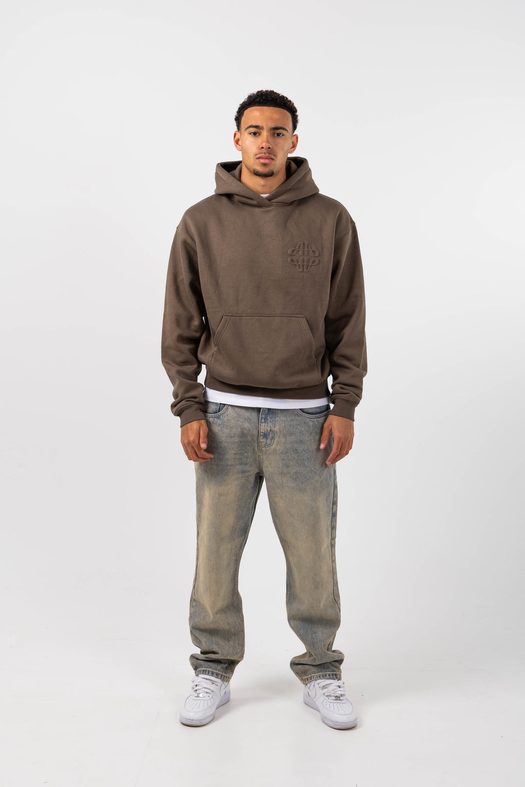 Reyes Taupe Logo Hoodie