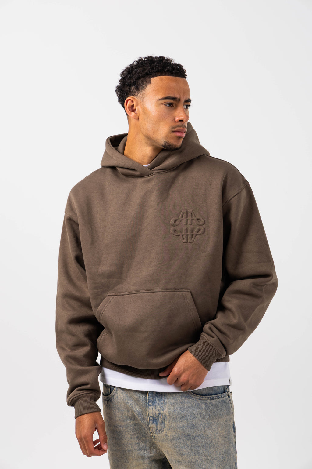 Reyes Taupe Logo Hoodie