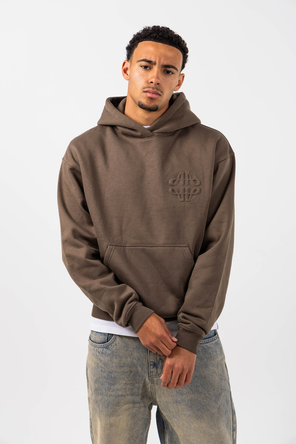 Reyes Taupe Logo Hoodie