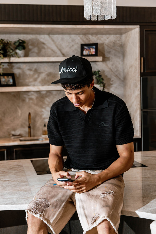 Chrome Pearl Cap Black