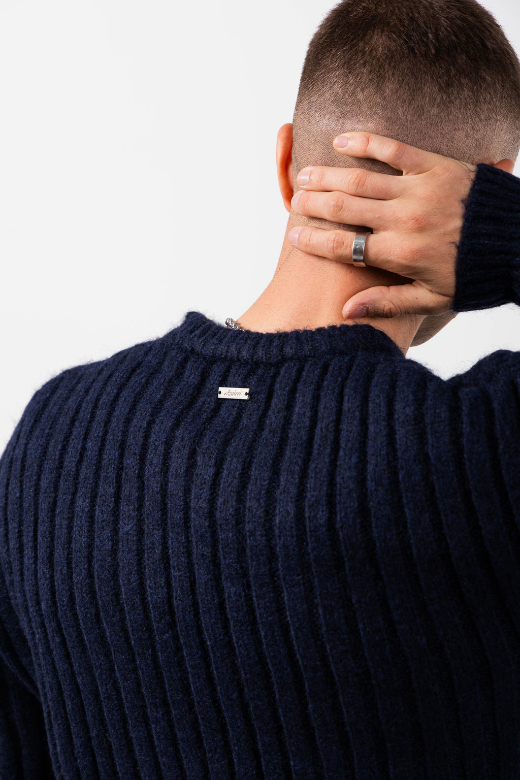 Pietro Navy Knitted Sweatshirt