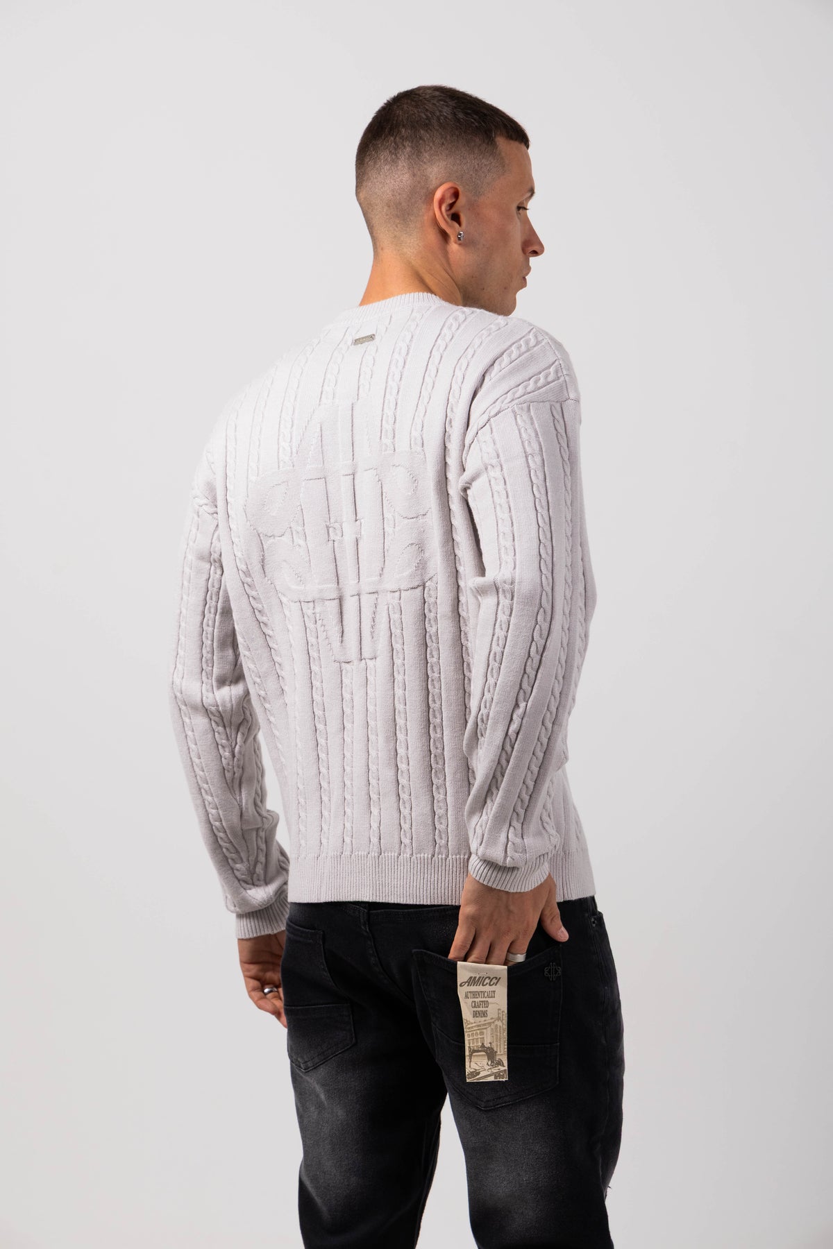 Arezzo Cream Logo Knitwear