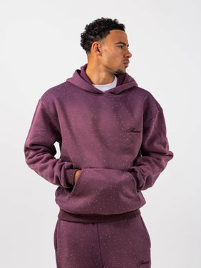 Massimo Embellished Plum Hoodie