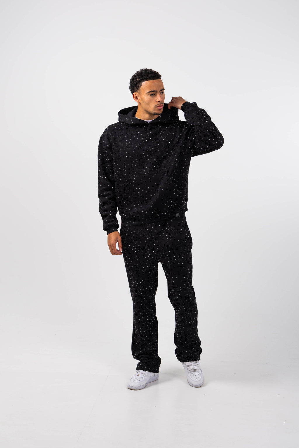 Massimo Embellished Hoodie Black