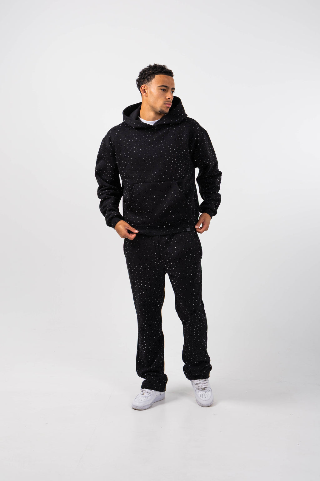 Massimo Embellished Hoodie Black
