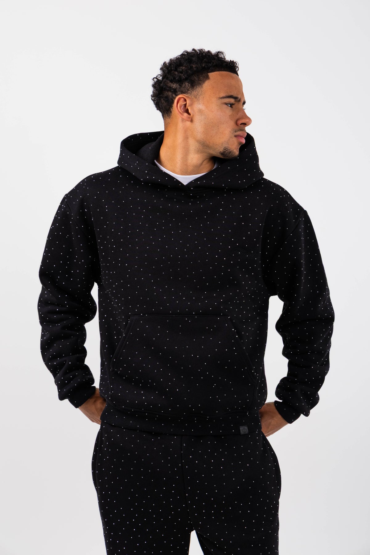 Massimo Embellished Hoodie Black