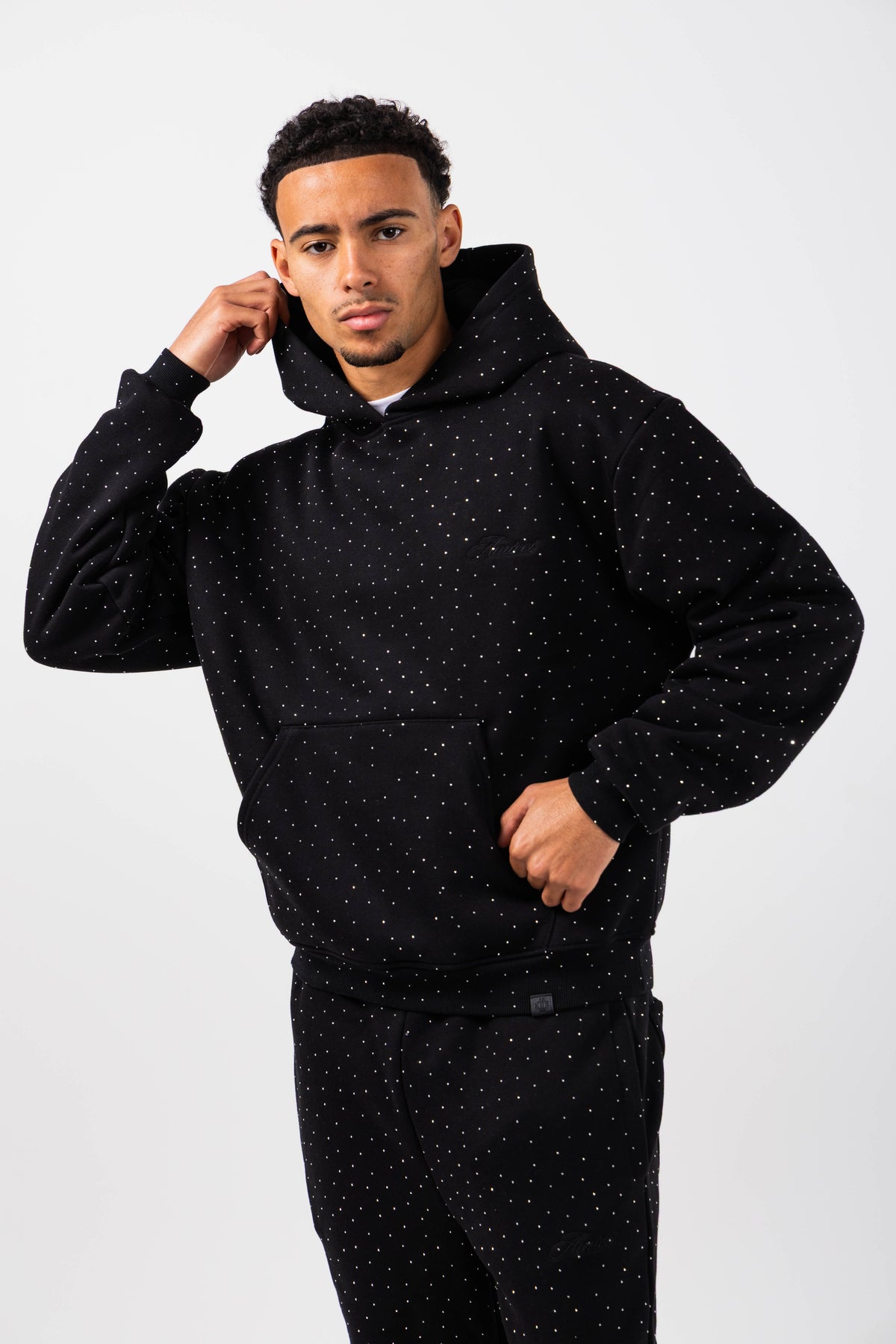 Massimo Embellished Hoodie Black