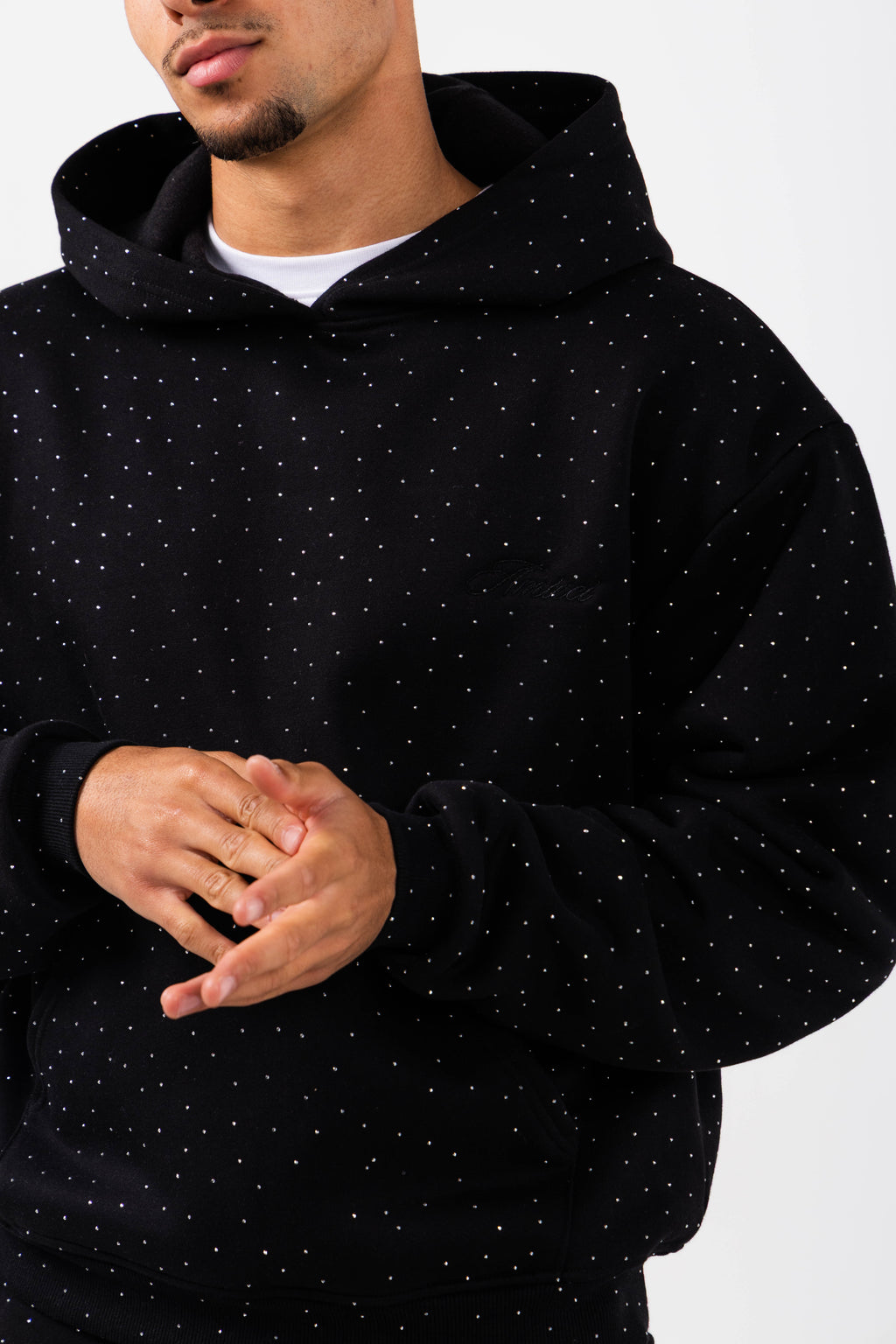 Massimo Embellished Hoodie Black