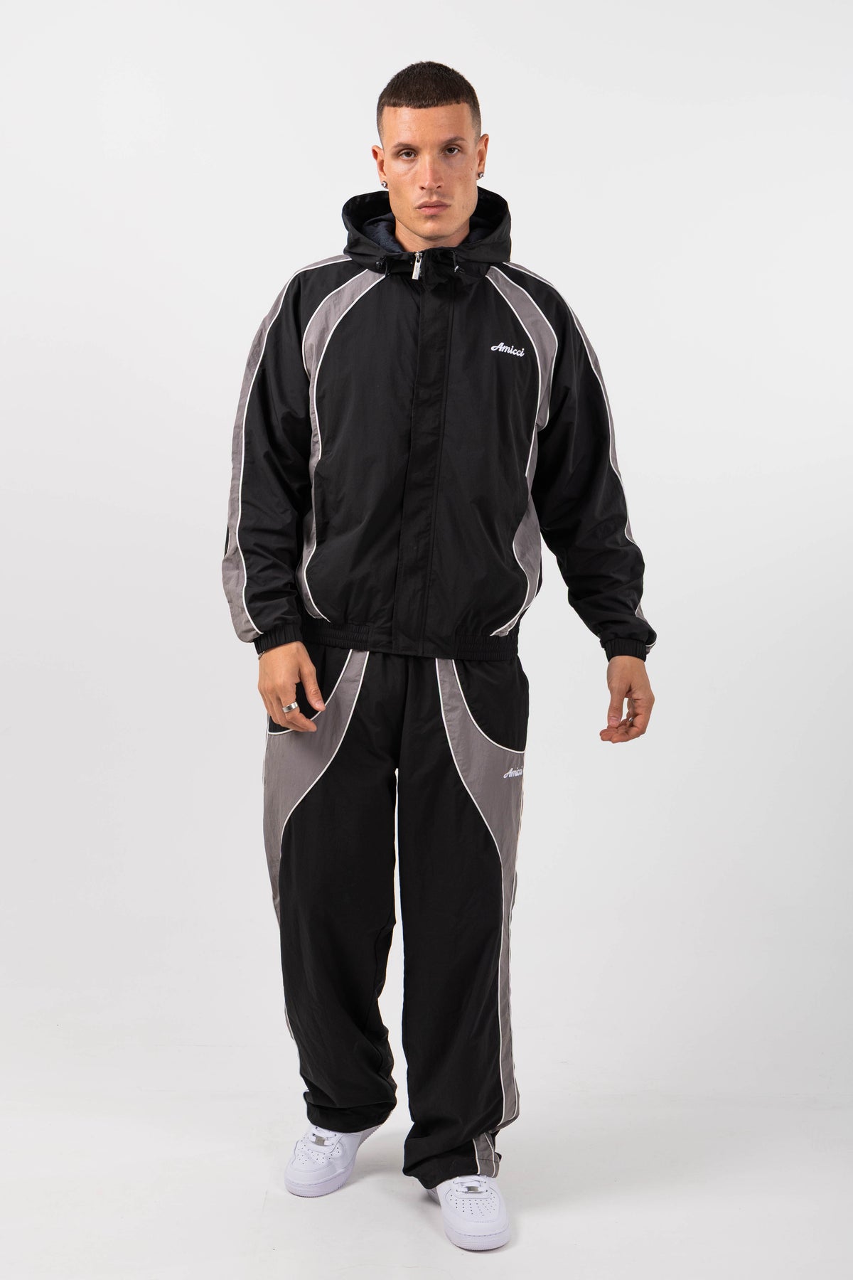 Placido Black Shell Windbreaker