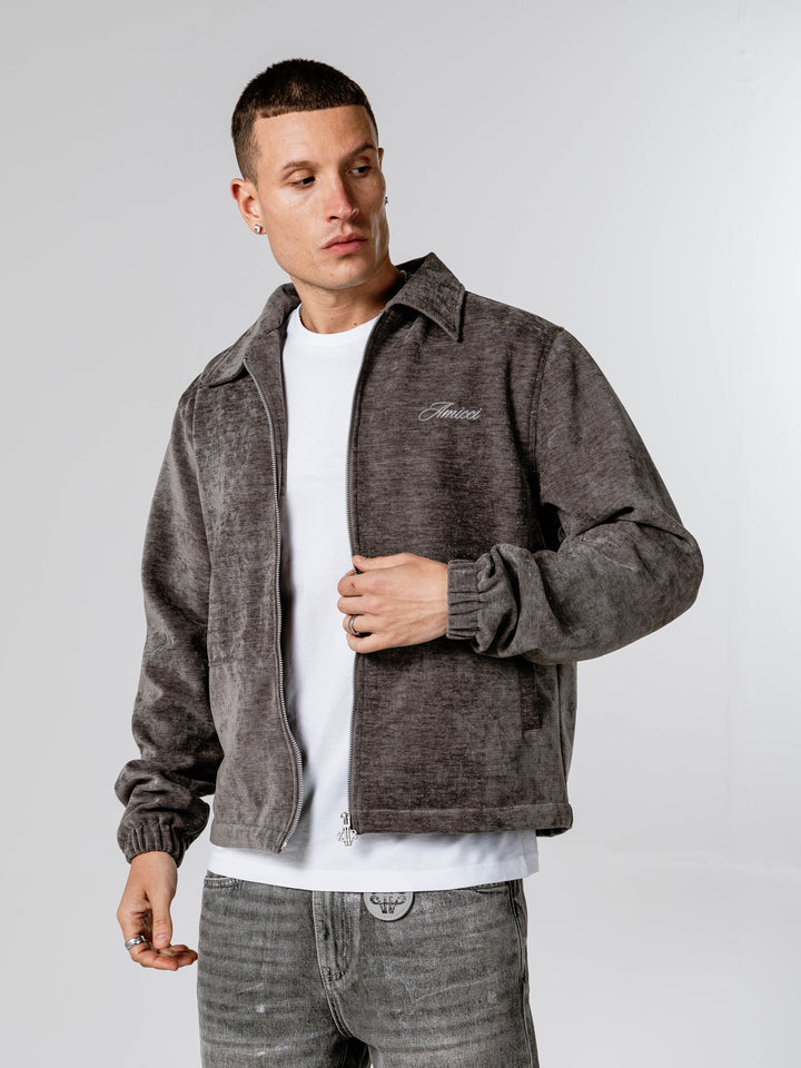Mario Suede Grey Coach Jacket