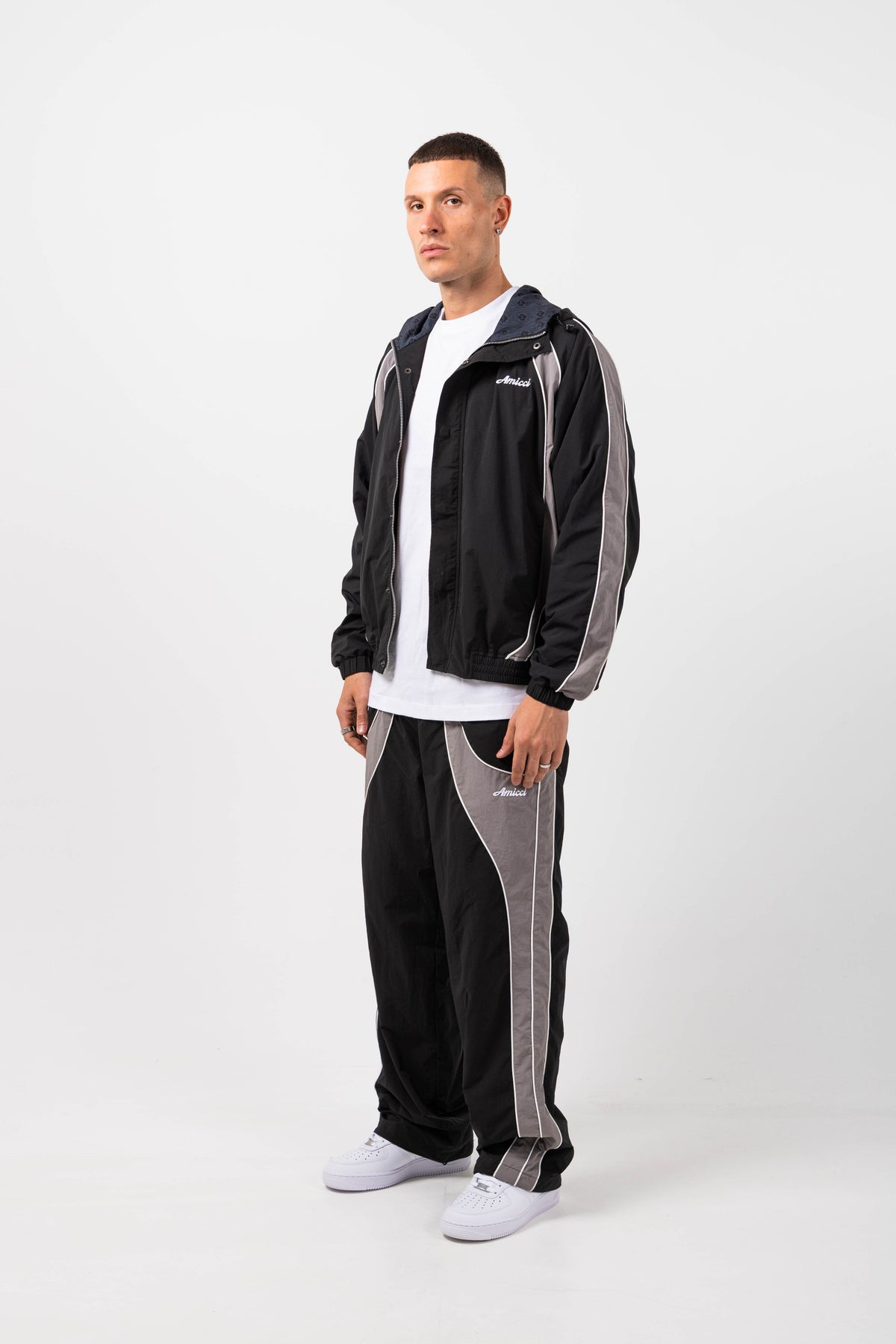 Placido Black Shell Windbreaker
