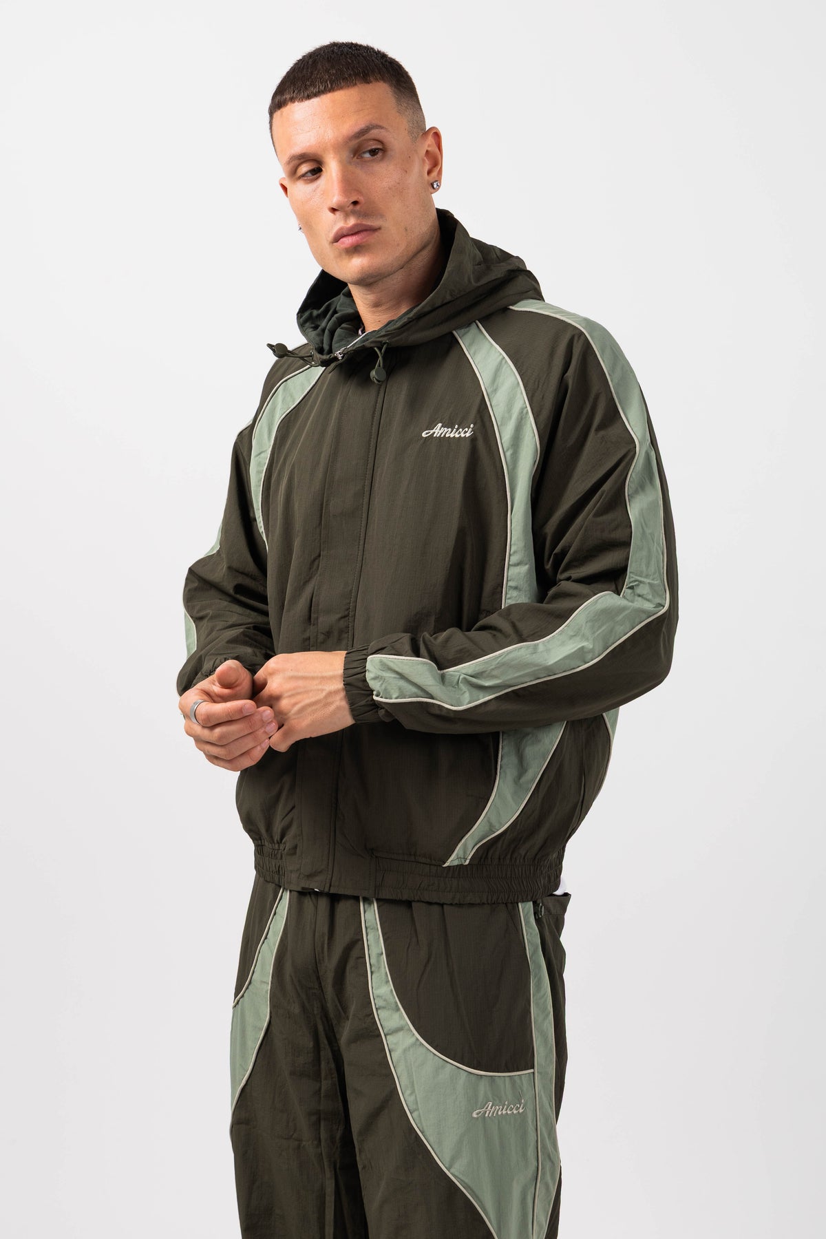 Placido Green Shell Windbreaker