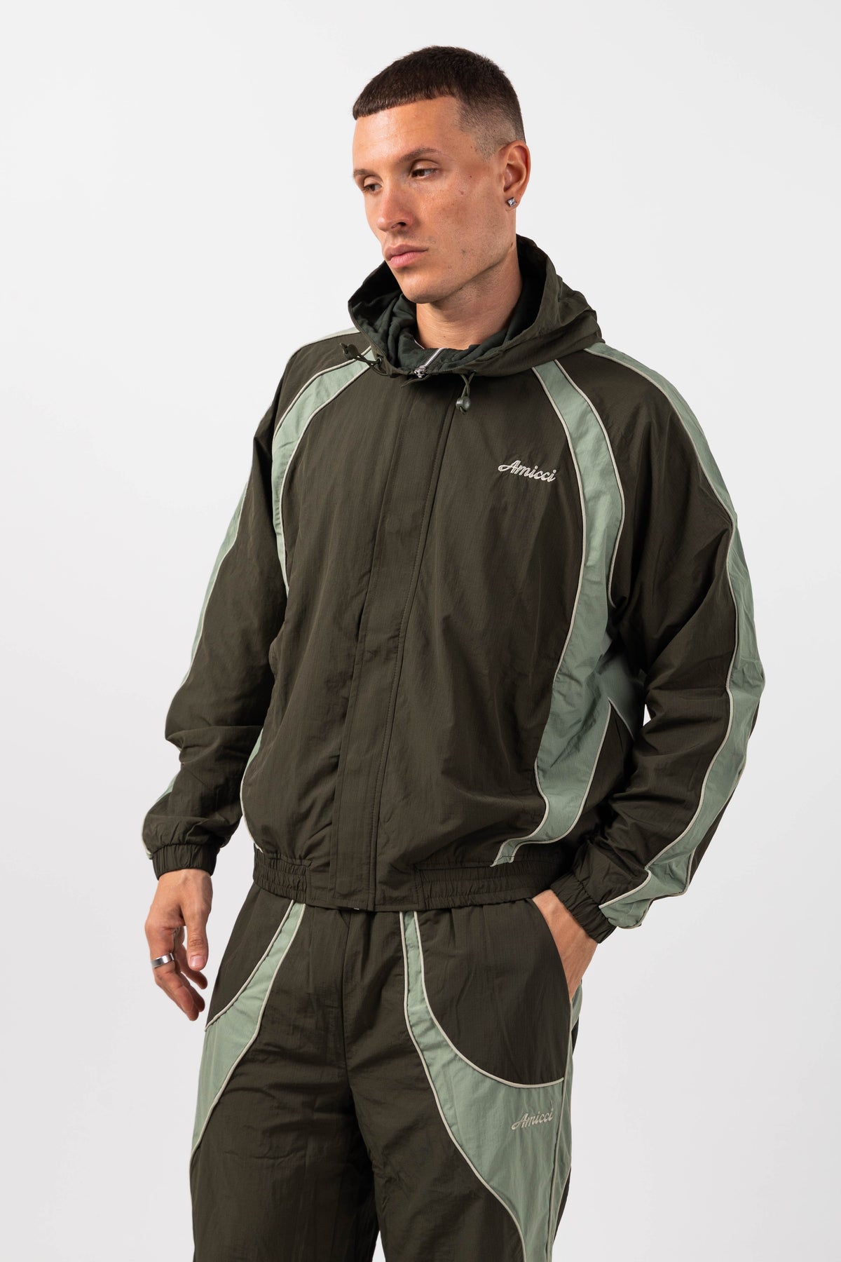 Placido Green Shell Windbreaker