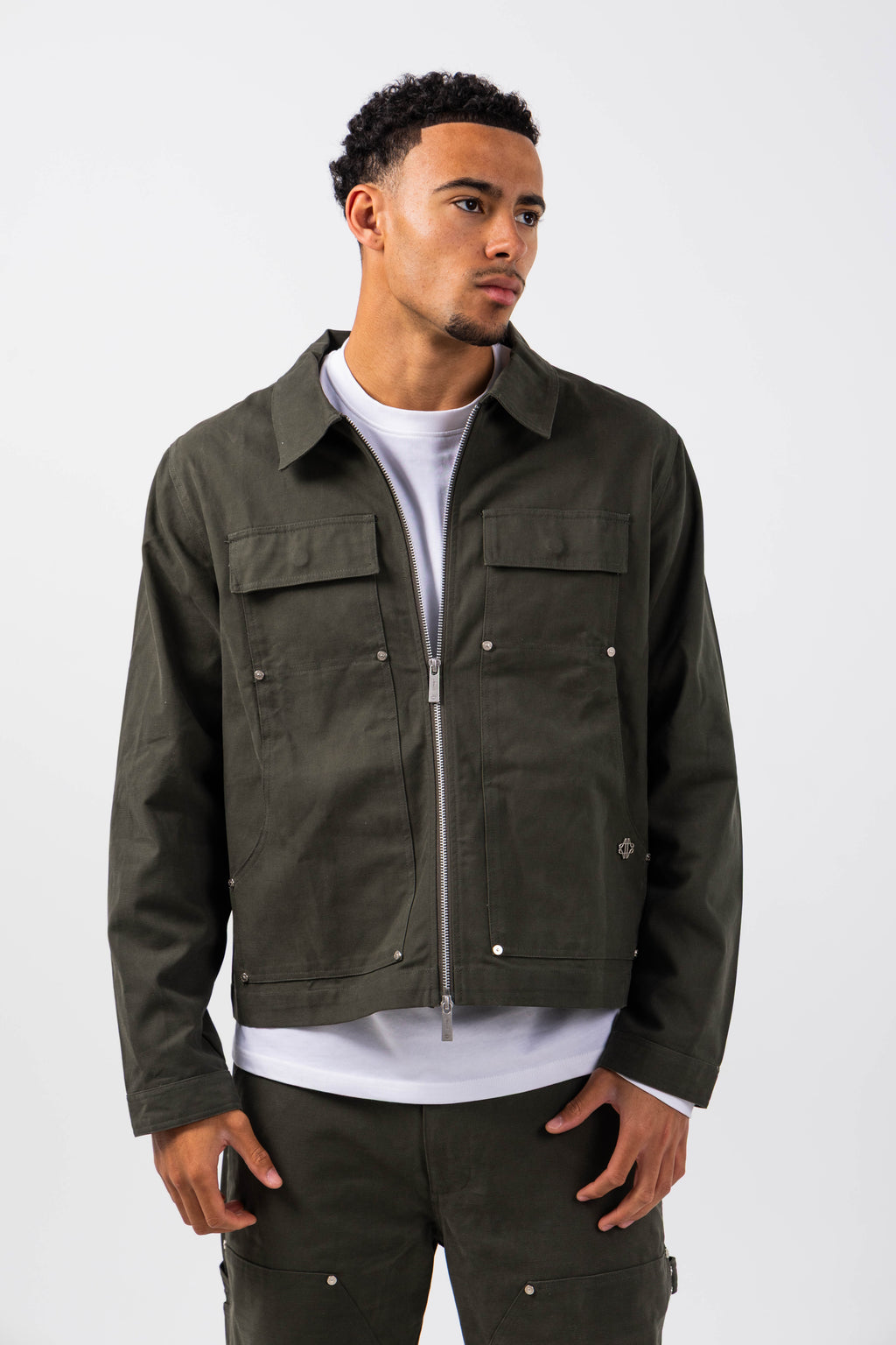 Wyatt Kakikleurig Twill Overhemd