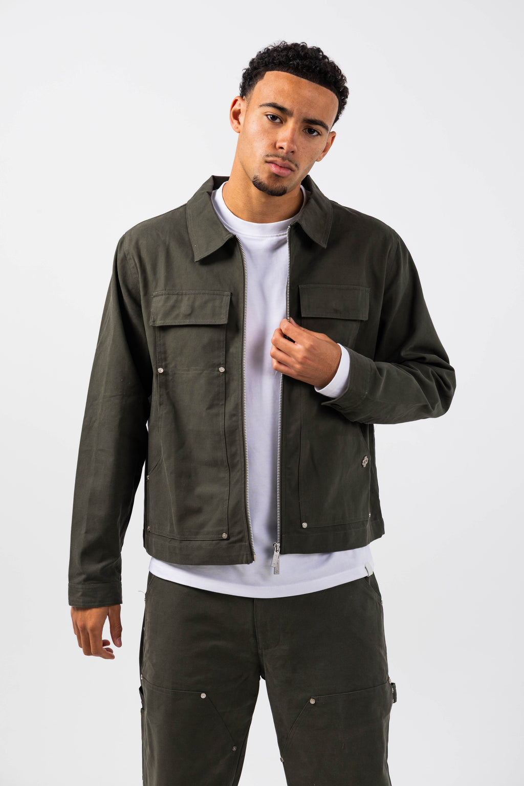 Wyatt Kakikleurig Twill Overhemd