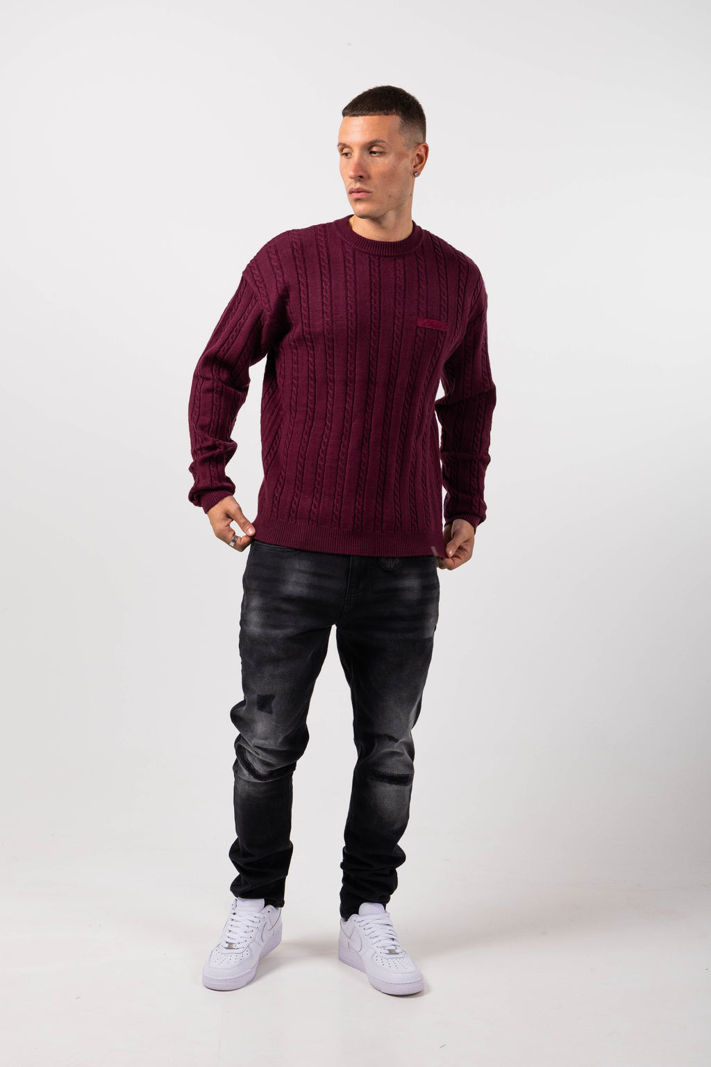 Arezzo Burgundy Logo Knitwear