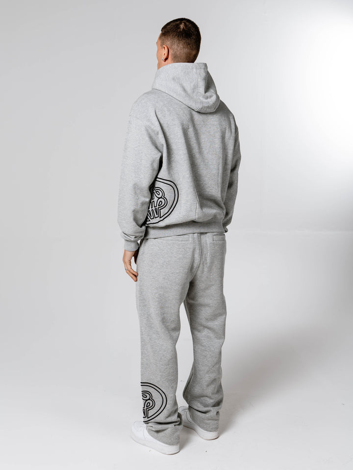 Fares Logo Embroidery Hoodie Grey