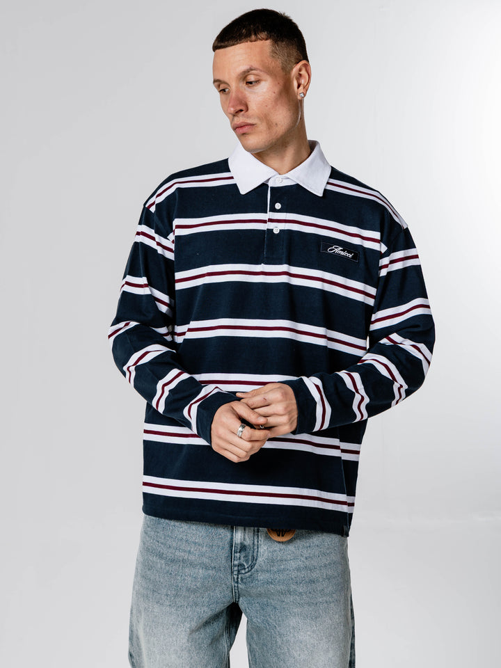 Benevito Navy Striped Longlseeve T Shirt