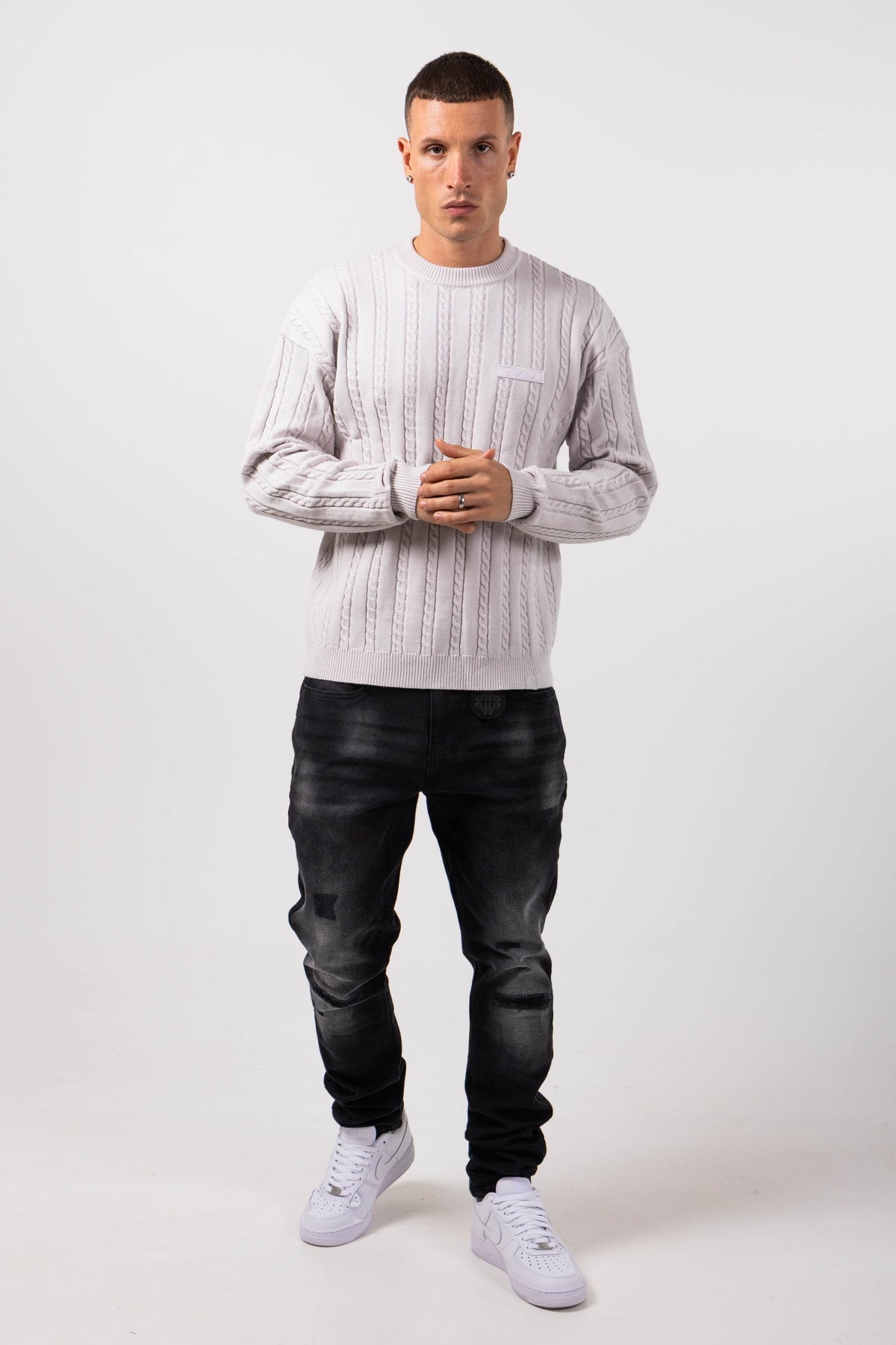 Arezzo Cream Logo Knitwear