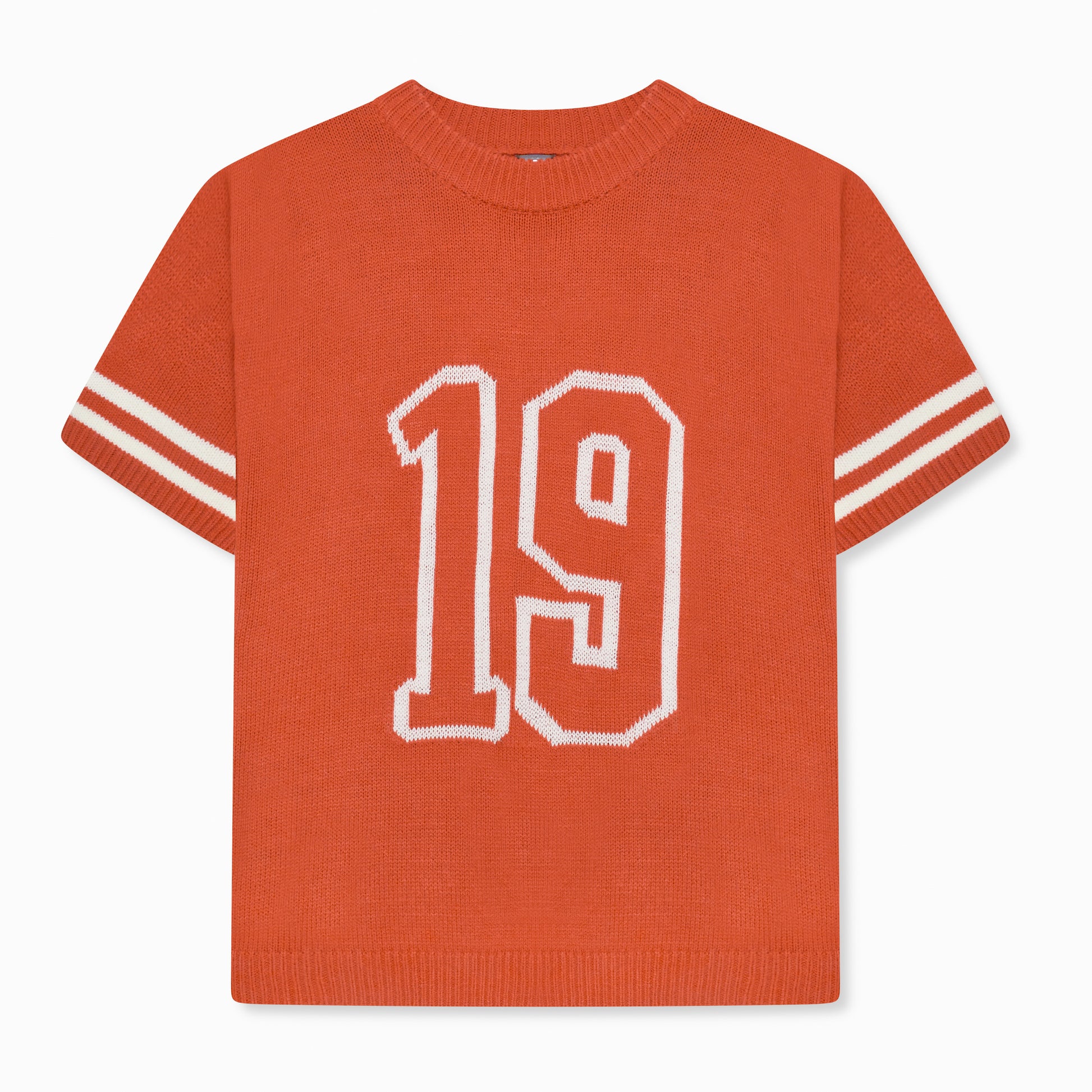 Nantes Gebreide Jersey T-Shirt Oranje