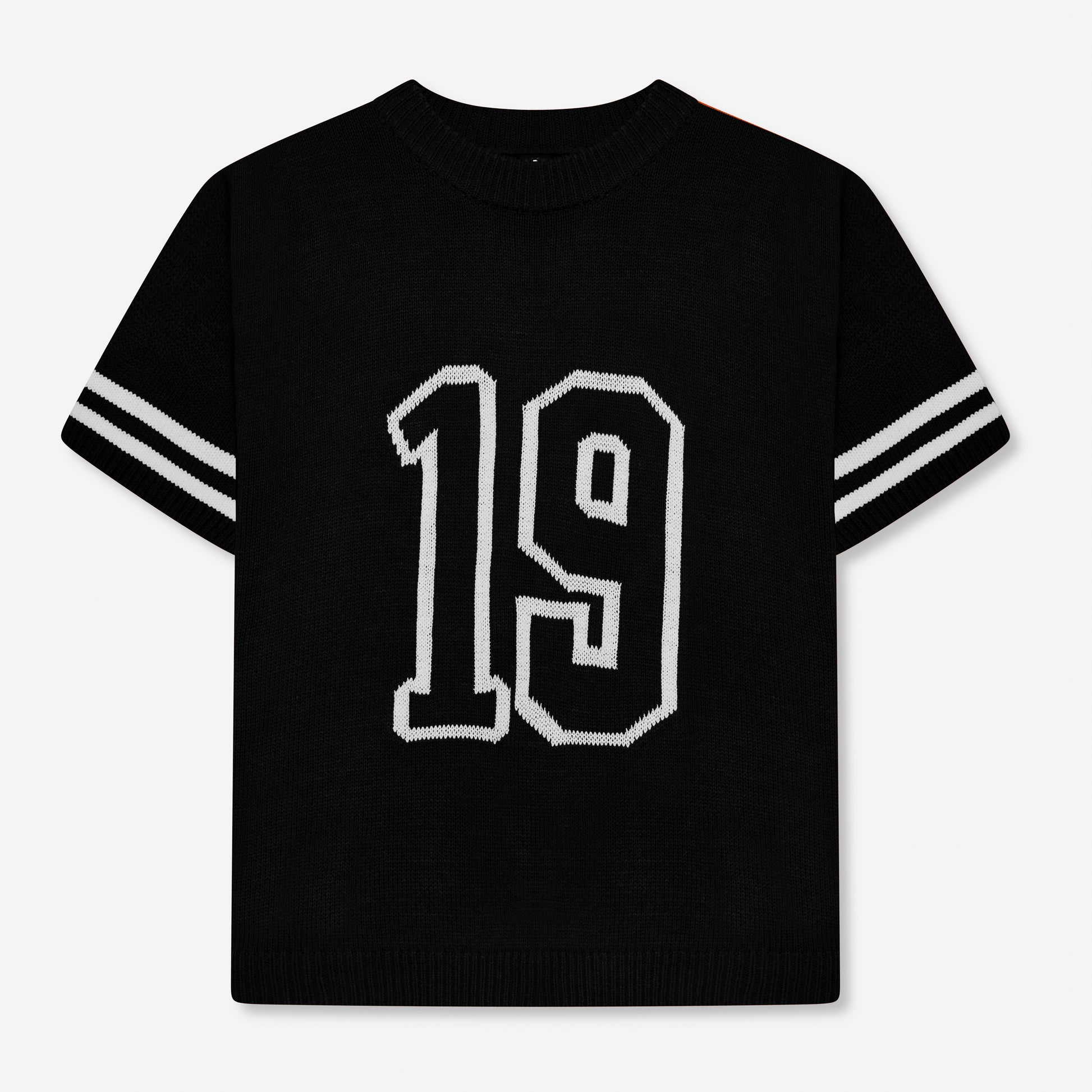 Nantes Gebreide Jersey T-Shirt Zwart