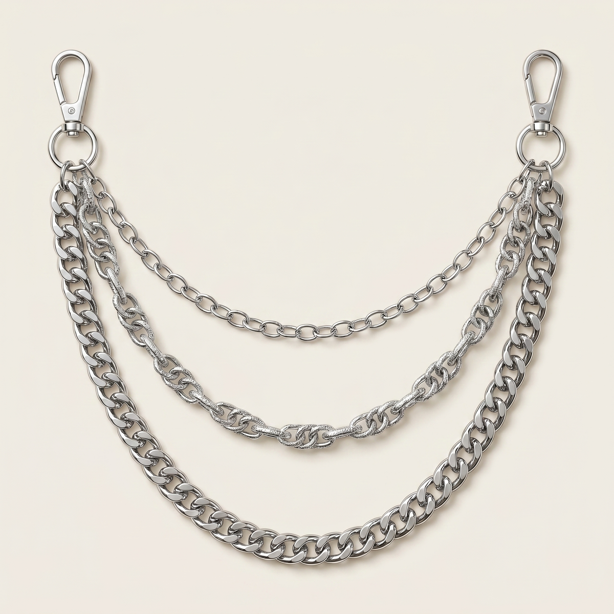 Silver Layered Chain Necklace