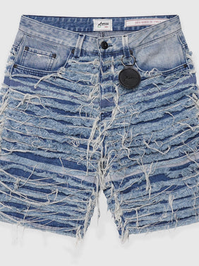 Sassari Frayed Blue Denim Shorts